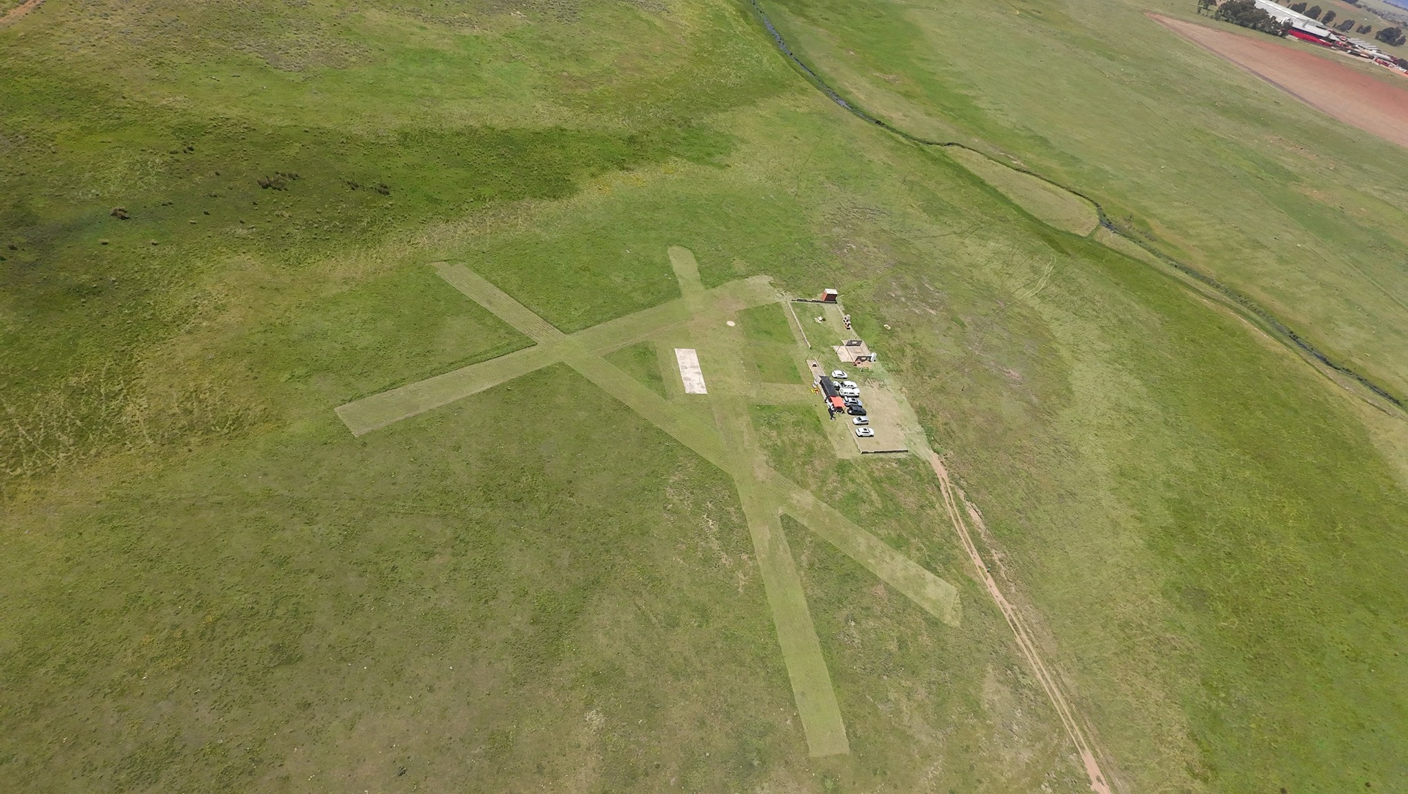 Our RC Flying Field - runway, pits, and pilot stations