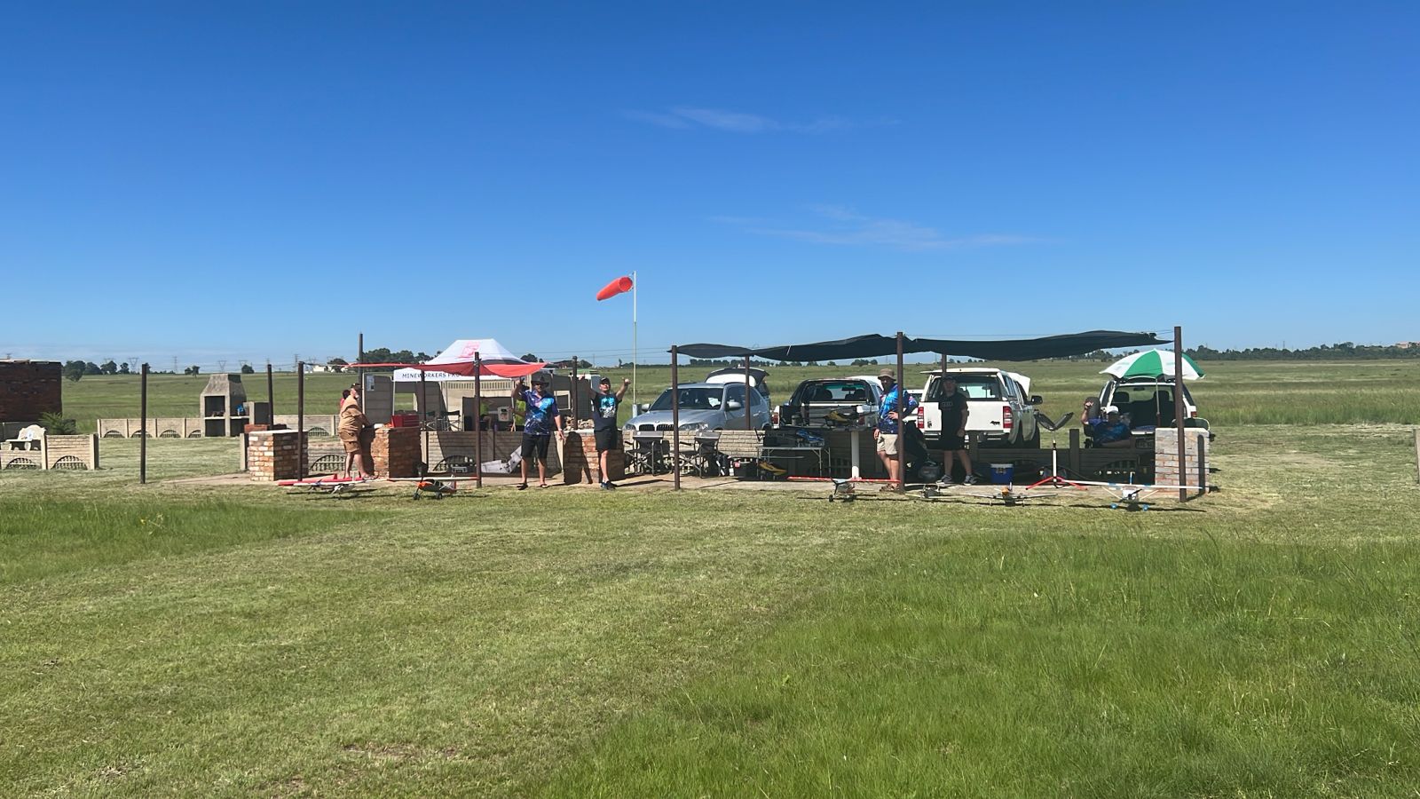 Club members at the field