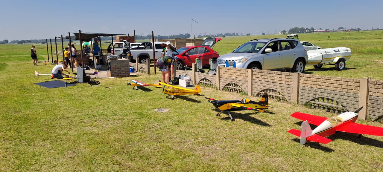 Aerial shot of the field